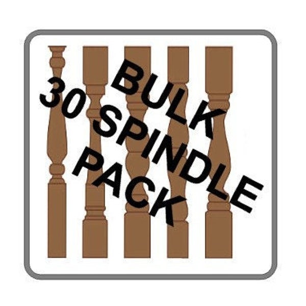 Bulk spindle pack/svg digital file/30 different spindles same as ones in other designs for your use to create size range 1 - 8 1/2 inches