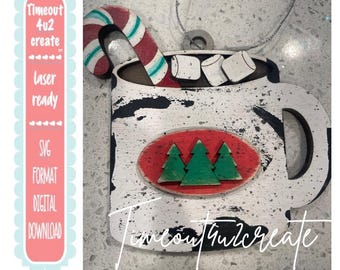 Cup of Cheer Ornament/countdown, Christmas, Holiday/digital download