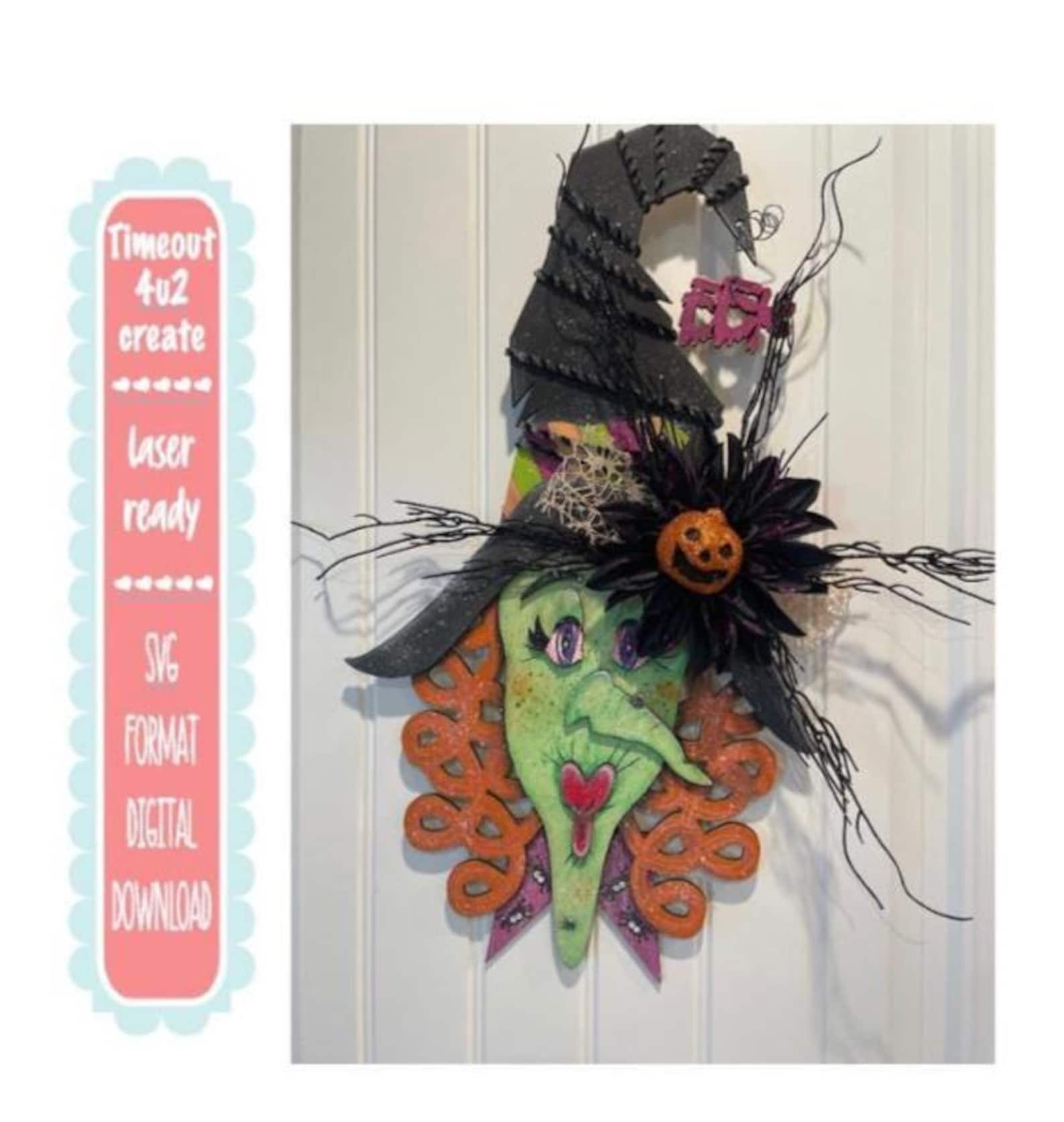 Witch Head Door Decor SVG, Halloween Cut File (digital Download) - Etsy