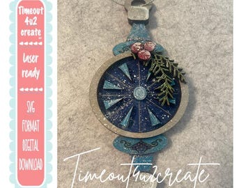 Vintage Looking Finial Ornament/ Christmas tree, family, countdown/digital download