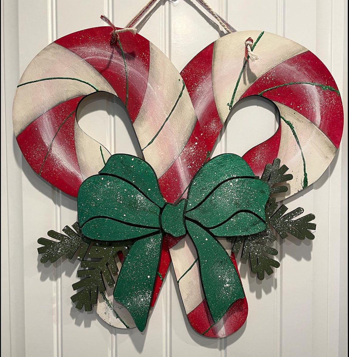 Candy Canes & Bow Christmas Door Decor SVG (digital Download) - Etsy