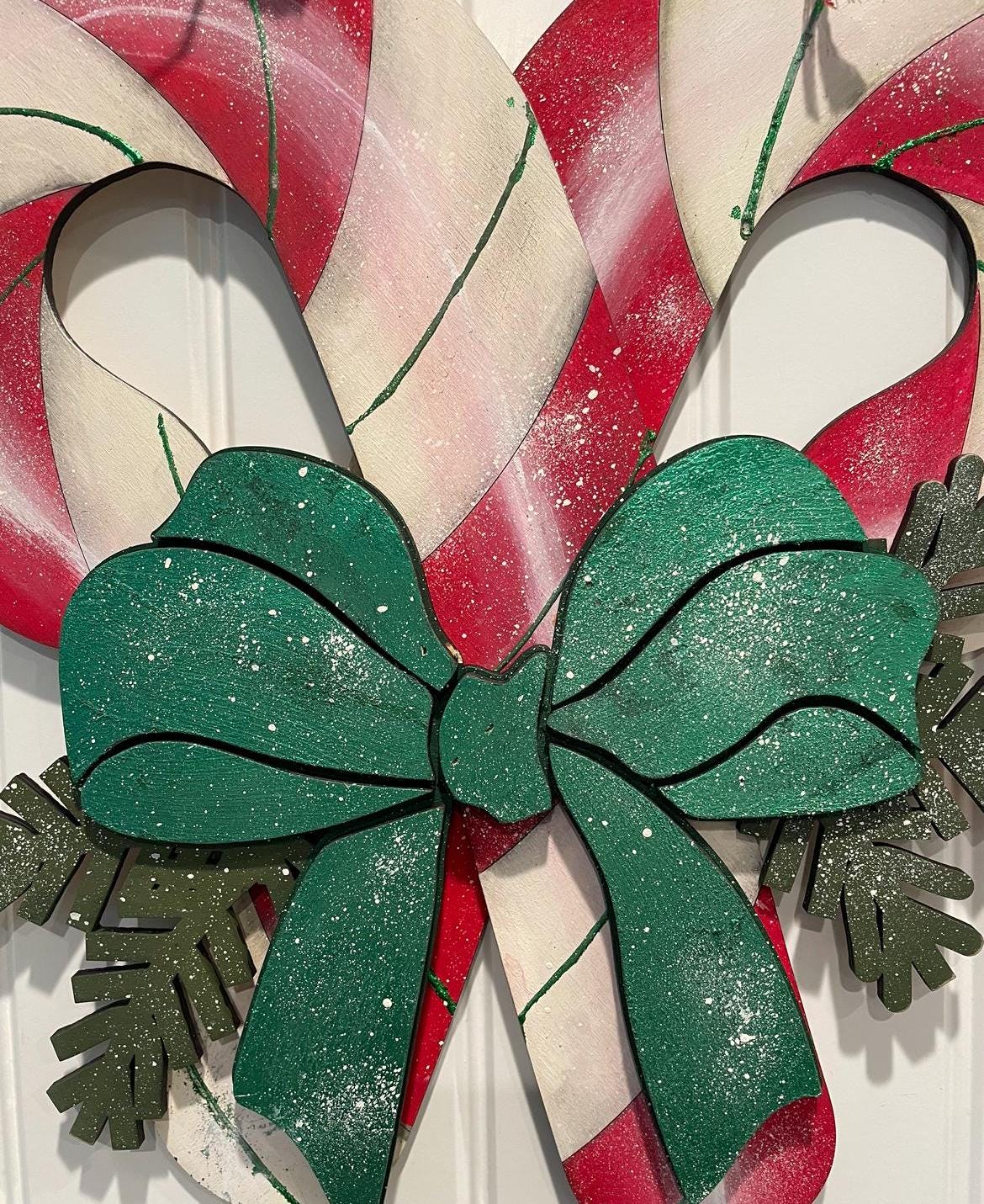 Candy Canes & Bow Christmas Door Decor SVG (digital Download) - Etsy