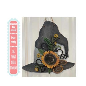 Witch Hat and Florals Door Hanger SVG (Digital Download)