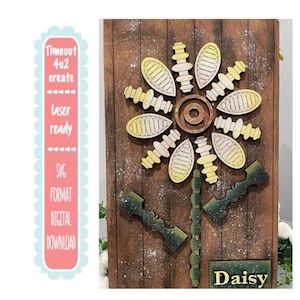 Daisy Spindle Picture SVG, Spring Welcome File (Digital Download)