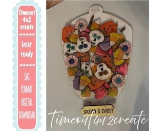 Candy Jar Halloween interchangeable/candy, treats. cookies/digital download/files to set sold separately