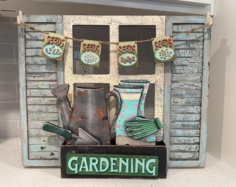 Gardening Window Decor SVG, Laser Cut File (Digital Download)