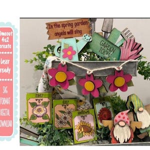 Angel Garden Gnomes SVG, Tiered Tray Decor (Digital File)