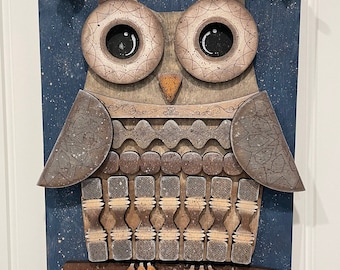 Spindle Owl door decor svg digital download file size 16 x 10 1/2 this unique spindle owl is a must this fall hanging on door or wall decor