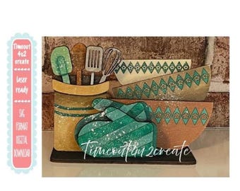 Scale Bowls Display(scale sold separately/kitchen, cook, weight/digital download