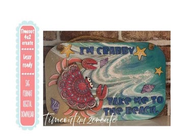 I'm Crabby Picture decor/beach, summer, seashells, hot/digital download