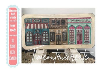 Side by Side Storefront Picture/ Mall, town, shopping, home decor/ digital download