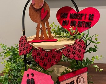 Moose Valentine Tiered Tray SVG, Laser Cut File (Digital Download)