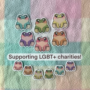 Rainbow frogs! Frog Sticker Set, Frog, frog gifts, lgbtq pride