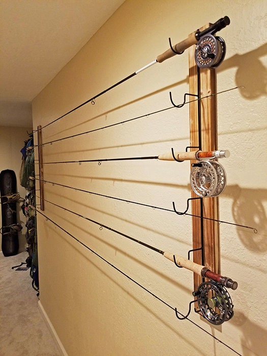 Fishing Rod Wall Mounted Display Rack - Etsy
