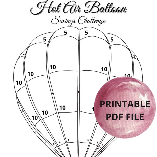 Hot Air Balloon Savings Challenge | Kids Cute Savings Challenge | Fun Tracker Chart | Emergency Fund | Cute Budget Printable | Budgeting