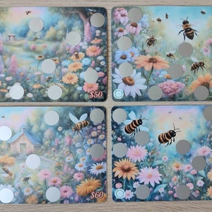 Pastell Garten Rubbel | Frühling | Bienen | Körperliche Spar-Challenge