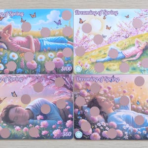 Sognando la primavera Scratch Off / Fiori / Floreale / Fiori di ciliegio / Sfida del risparmio fisico