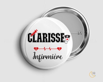 Badge / magnet / miroir / badge personnalisé Soignant / Badge Prénom / cadeau personnalisé / Métier / Infirmière / Aide-soignant / Medecin