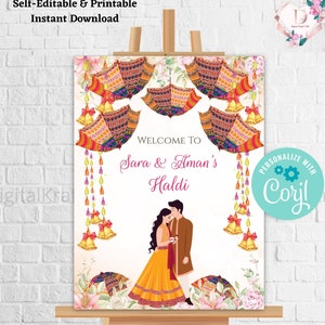 Couple Haldi as Welcome to Haldi Sign, Haldi Welcome Signs & Haldi decor signs, Pithi Welcome sign as Wedding Haldi signs, Haldi decoration