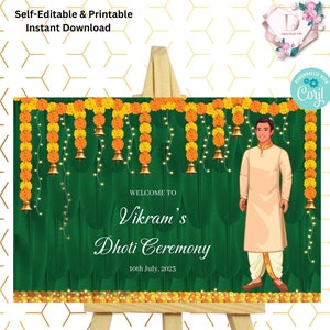 Dhoti ceremony sign & Dhoti function welcome sign, Pancha Kattu sign as Panchalu welcome sign, Dhoti ceremony welcome sign as Panchalu signs
