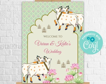 Pichwai HouseWarming Sign, Grah Shanti Sign, Pichwai Sign, Welcome Sign, Hindu Wedding Sign, Indian Wedding, Annaprashan, House Warming Sign
