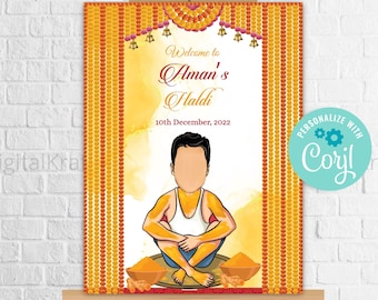 Haldi Sign, Haldi Welcome Sign, Vatna Sign, Maticoor Sign, Gaye Holud Sign,Hindu Wedding Haldi Sign,Indian Weddings, Haldi and Mehendi sign