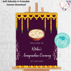 Annaprasan sign & Annaprasan Welcome sign, Rice ceremony sign as Annaprashan sign, Annaprasan decor as Annaprashan feeding sign Annaprasanam