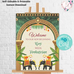 South Indian Wedding signs as Welcome Tamil Wedding signs, South Indian Welcome Signs as Kalyanam Welcome signs, South Indian Signs Wedding