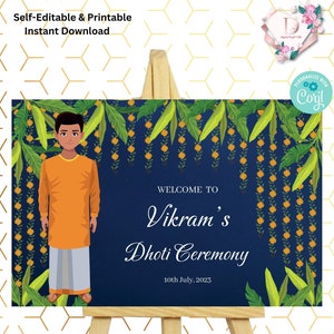 Dhoti ceremony sign & Pancha Kattu sign, Panchalu welcome sign as Dhoti ceremony welcome sign, Dhoti function welcome sign as Panchalu signs