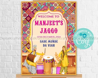 Jaggo signs, Jaggo Welcome signs as Sade Munde Da Viah Sign, Jago Welcome Sign as Jago Night signs, Punjabi Wedding sign as Jaggo party sign