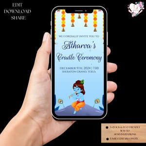 Cradle ceremony invitation Naming Ceremony invites, Namkaran sanskar invite Annaprasan card, Annaprashan invites & Indian Baby naming invite