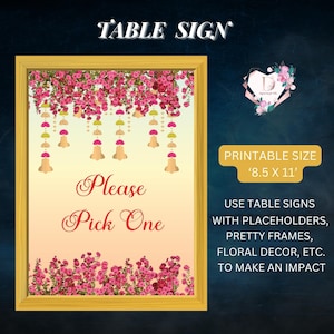 Indian Food station signs, Please pick one Indian Wedding decor, Mehndi decor station, Haldi decor, Henna station signs & Mehndi decorations