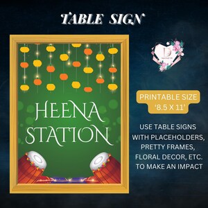 Desi decor, Henna station sign Mehndi station sign, Dholki decoration, Mehndi decor, Indian Wedding decor as Mehndi sign, Mehendi decoration
