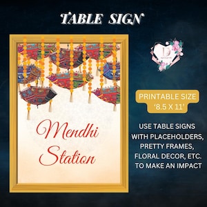Mehendi decoration, Henna station sign Mehndi station sign, Dholki decoration & Mehndi decor, Indian Wedding decor as Mehndi sign Desi decor