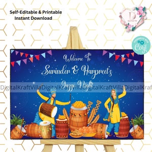 Punjabi Home Welcome Signs, Sade Munde Da Viah Welcome Sign,Punjabi decor Entry Signs,Punjabi Wedding Signs as Sikh Jaggo Welcome Signage