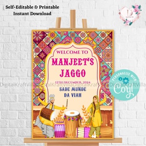 Jaggo signs, Jaggo Welcome signs as Sade Munde Da Viah Sign, Jago Welcome Sign as Jago Night signs, Punjabi Wedding sign as Jaggo party sign