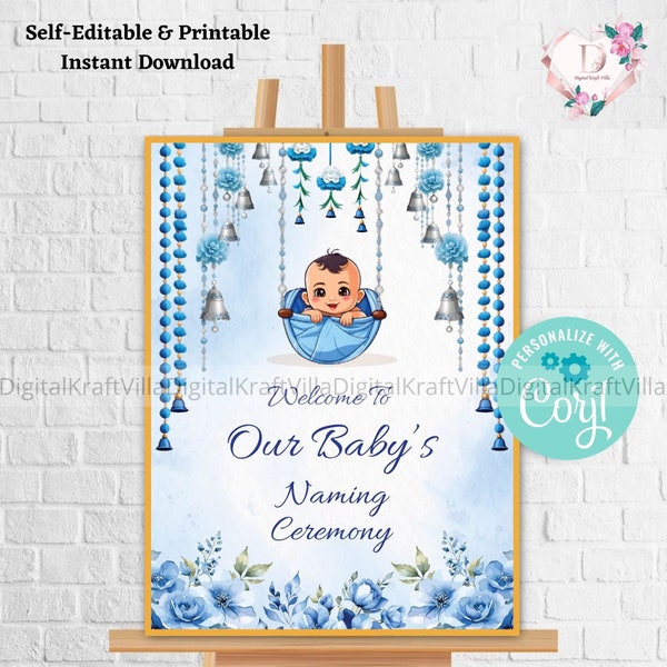 Indian baby naming Cradle ceremony welcome sign Baby Naming ceremony sign, Annaprasan welcome sign & Naamkaran Sanskar sign Baby cradle sign