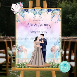 Indian Reception sign & Indian Wedding Reception sign, Indian Reception Welcome signs as Welcome to Reception sign, Indian Reception signage