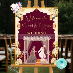 Indian Wedding Welcome Sign, Hindu Wedding Welcome Sign, Indian Wedding Welcome Sign Template, Hindu wedding signs as Indian Wedding Signs