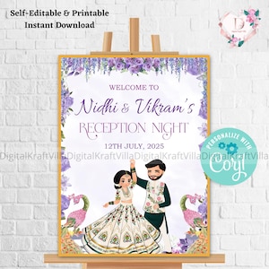 Wedding Reception signs & Indian Wedding Reception welcome sign, Indian Reception signs, Indian wedding welcome sign as Indian wedding signs