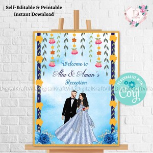 Indian Reception sign & Indian Wedding Reception sign, Indian Reception Welcome signs as Welcome to Reception sign, Indian Reception signs
