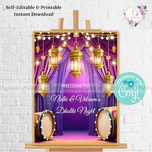 Dholki Welcome Sign: Islamic Wedding Decor (Digital Download)
