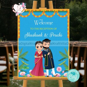 Wedding Reception signs & Indian Wedding Reception welcome sign, Indian Reception signs, Indian wedding welcome sign as Indian wedding signs