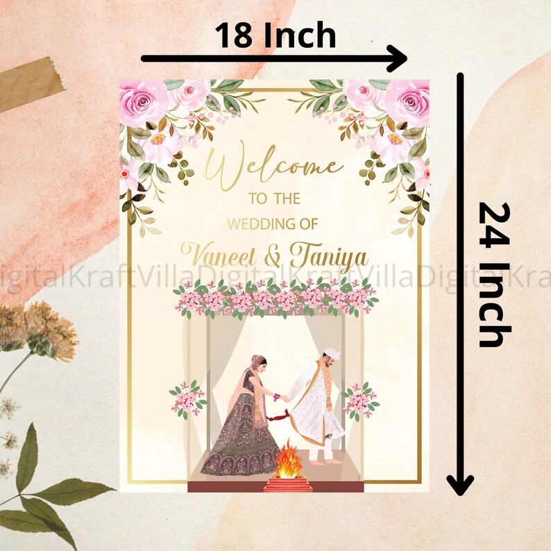 Phera Welcome Sign as Indian Wedding Welcome Board, Hindu Wedding ...
