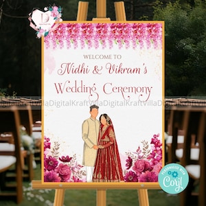 Indian Wedding Welcome Sign, Hindu Wedding Welcome Sign, Indian Wedding Welcome Sign Template, Hindu wedding signs as Indian Wedding Signs