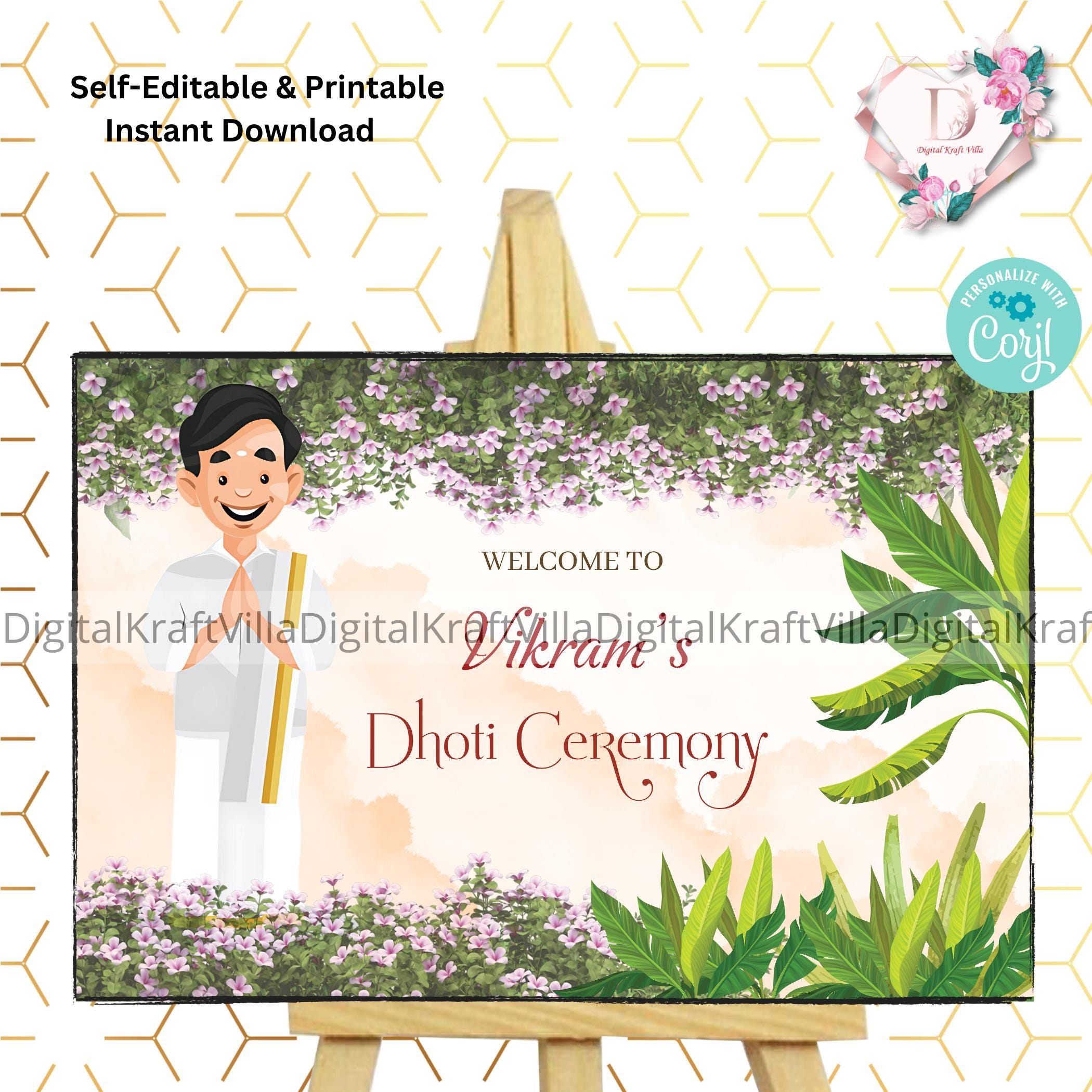 Dhoti function signs & Dhoti ceremony welcome sign, Pancha Kattu welcome sign as Panchalu welcome sign, South Indian Dhoti ceremony signs