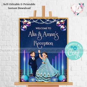 Indian Reception sign & Indian Wedding Reception sign, Indian Reception Welcome signs as Welcome to Reception sign, Indian Reception signage