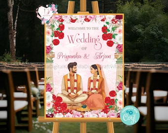 Hindu Wedding sign Indian as Indian Wedding sign, Indian Wedding board as Phera Welcome Sign, Indian Wedding Welcome sign Hindu Welcome sign
