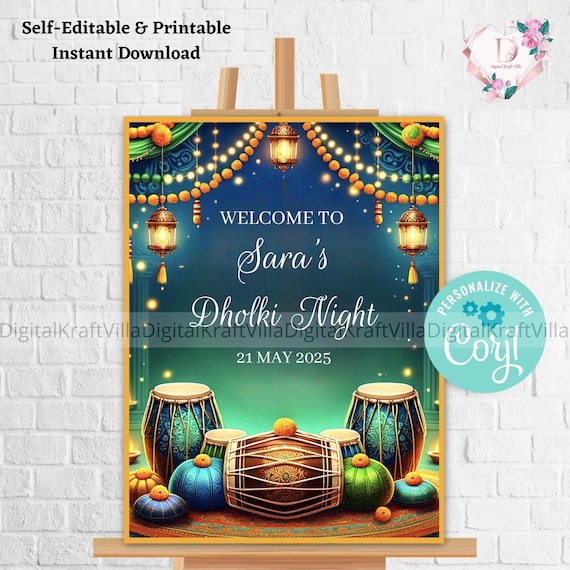 Dholak Night signs as Punjabi Dholki signs, Dholki Welcome Signs as Dholak Welcome signs, Muslim Dholki Decor signs & Dholki Night Signages
