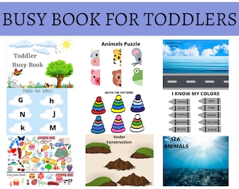 Printable Toddler Busy Book. Preschool Activity Binder. Toddler / Preschool Learning Binder.